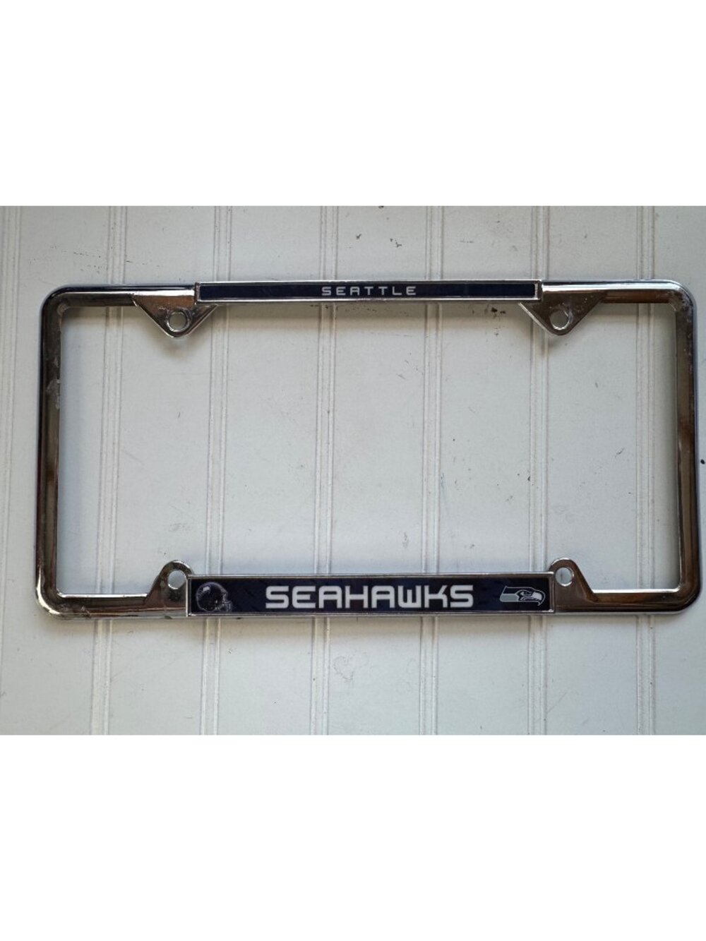 Seattle Seahawks Chrome Metal License Plate Frame NFL Football Fan Car Decor